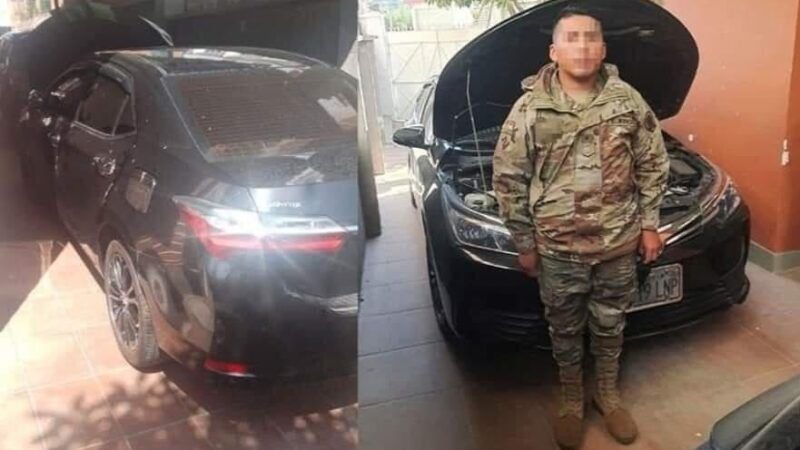 Militar es encontrado con vehículo robado en Brasil