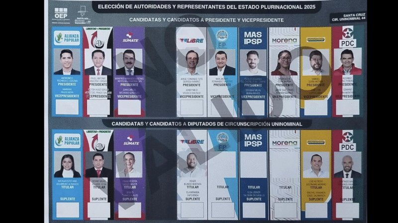 En la papeleta electoral se tendra una franja gris donde tenia que estar NPG